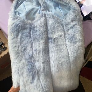 Baby blue faux fur shaw